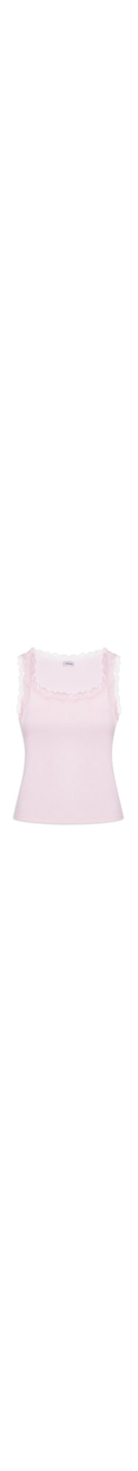 Regata Feminina Com Renda - Rosa