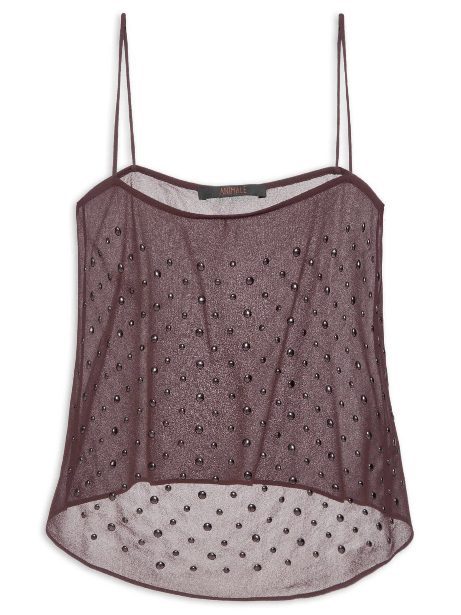 Regata Feminina Com Tachas Marrom Animale