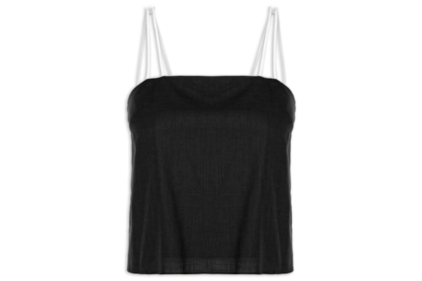 Regata Feminina Contrastante - Preto