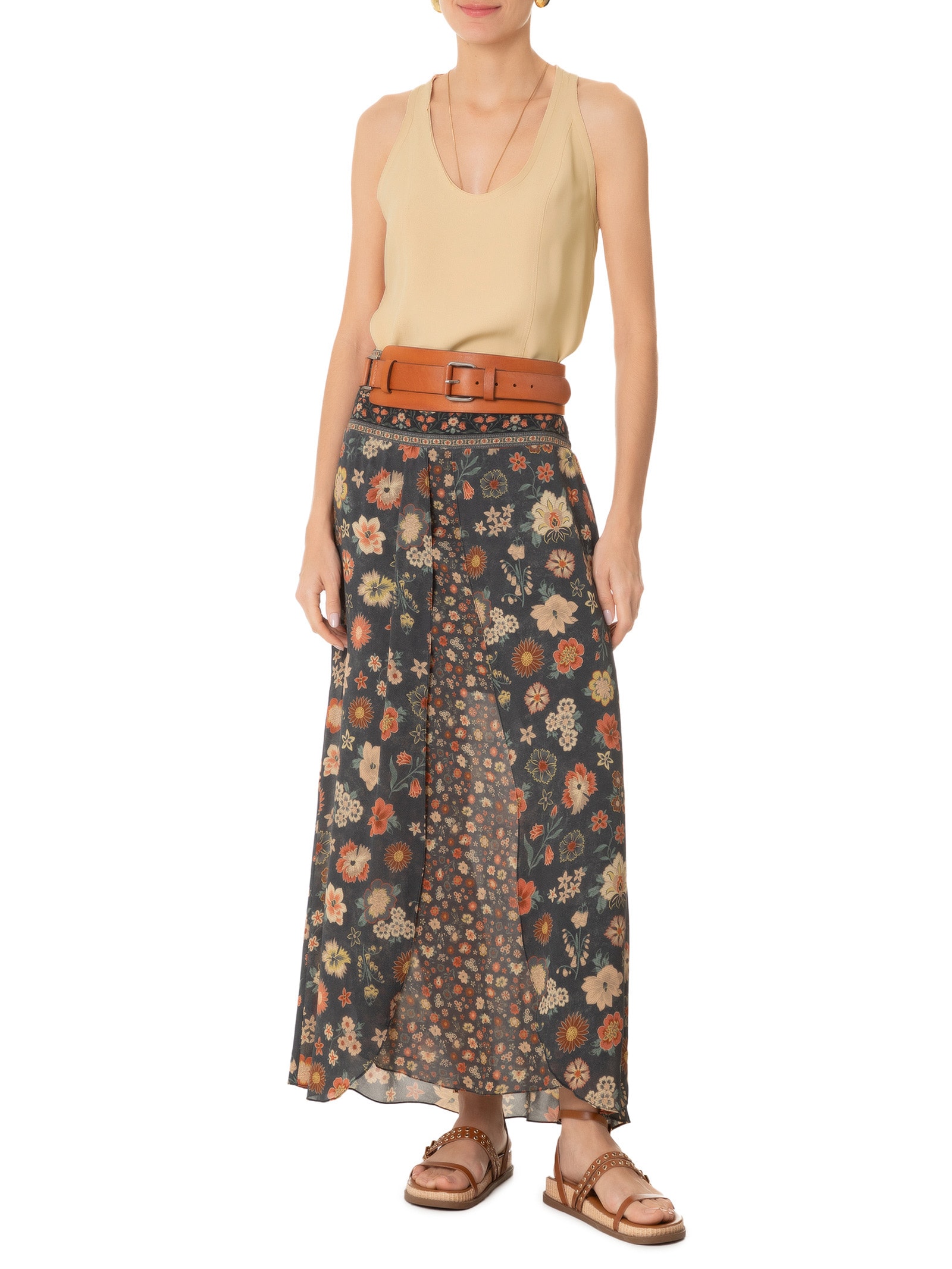 Regata Feminina Crepe Bege Maria Filó