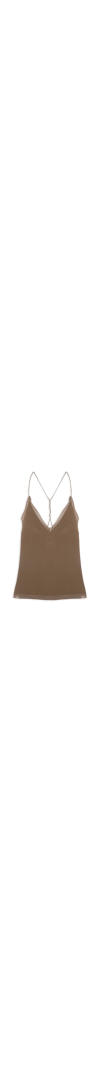 Regata Feminina Crepe Nó - Marrom