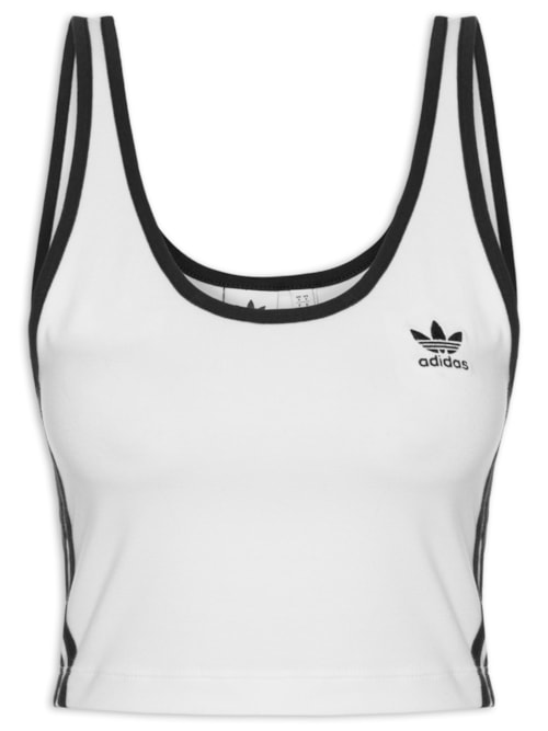 Regata Feminina Crooped 3 Stripes – Branco