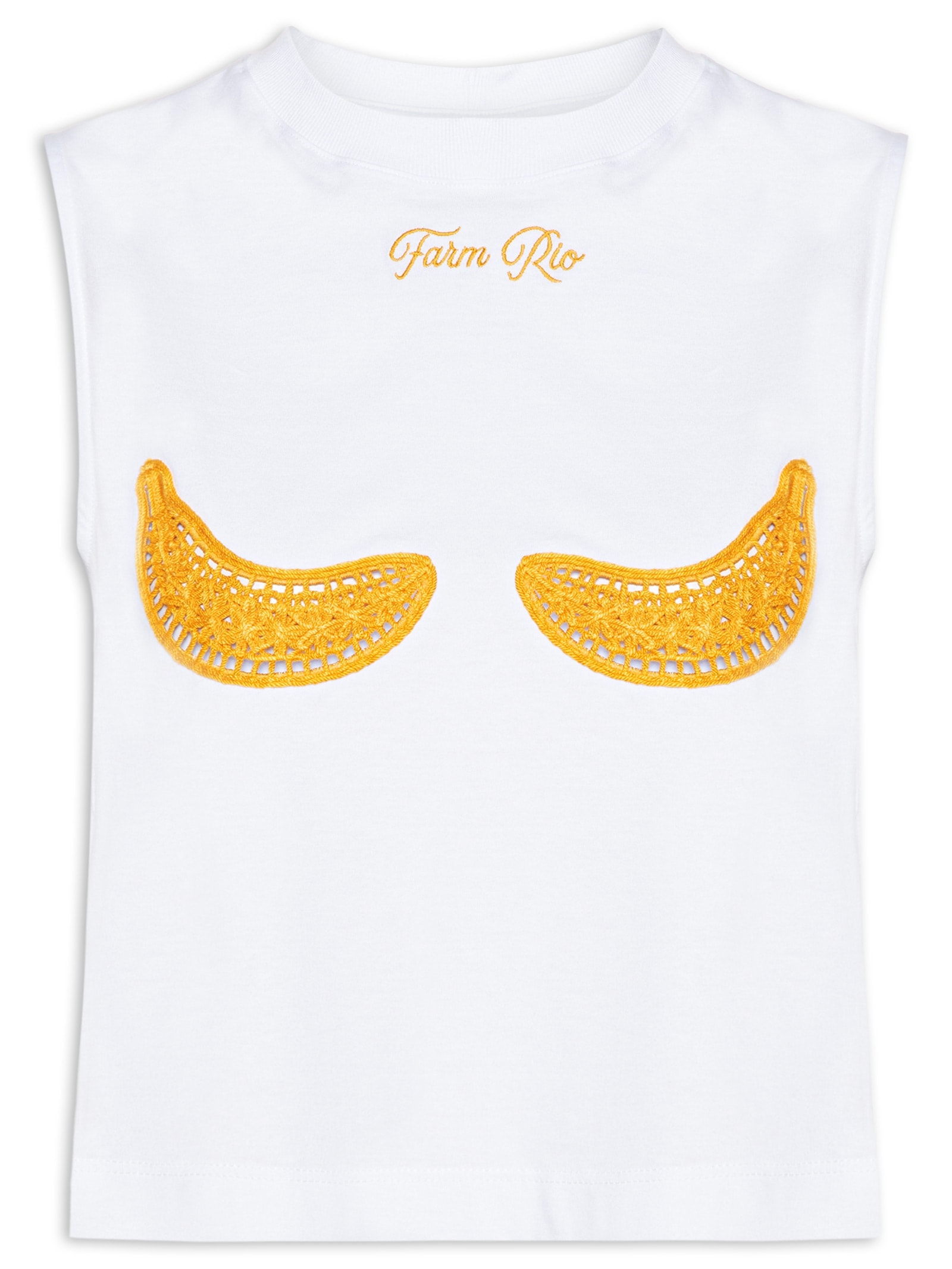 Regata Feminina Cropped Bananas Richillieu Branco Farm