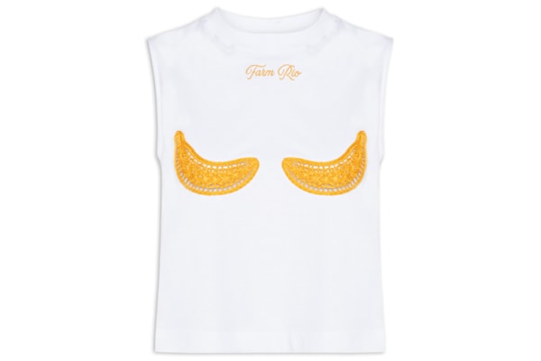 Regata Feminina Cropped Bananas Richillieu - Branco