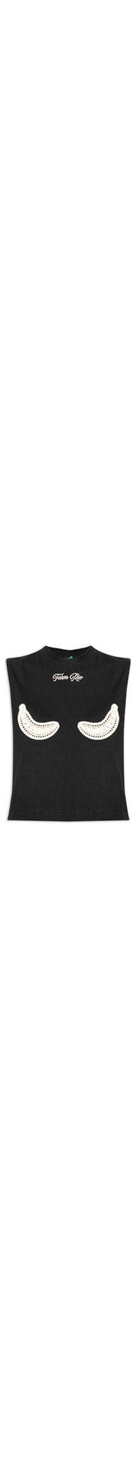 Regata Feminina Cropped Bananas Richillieu – Preto