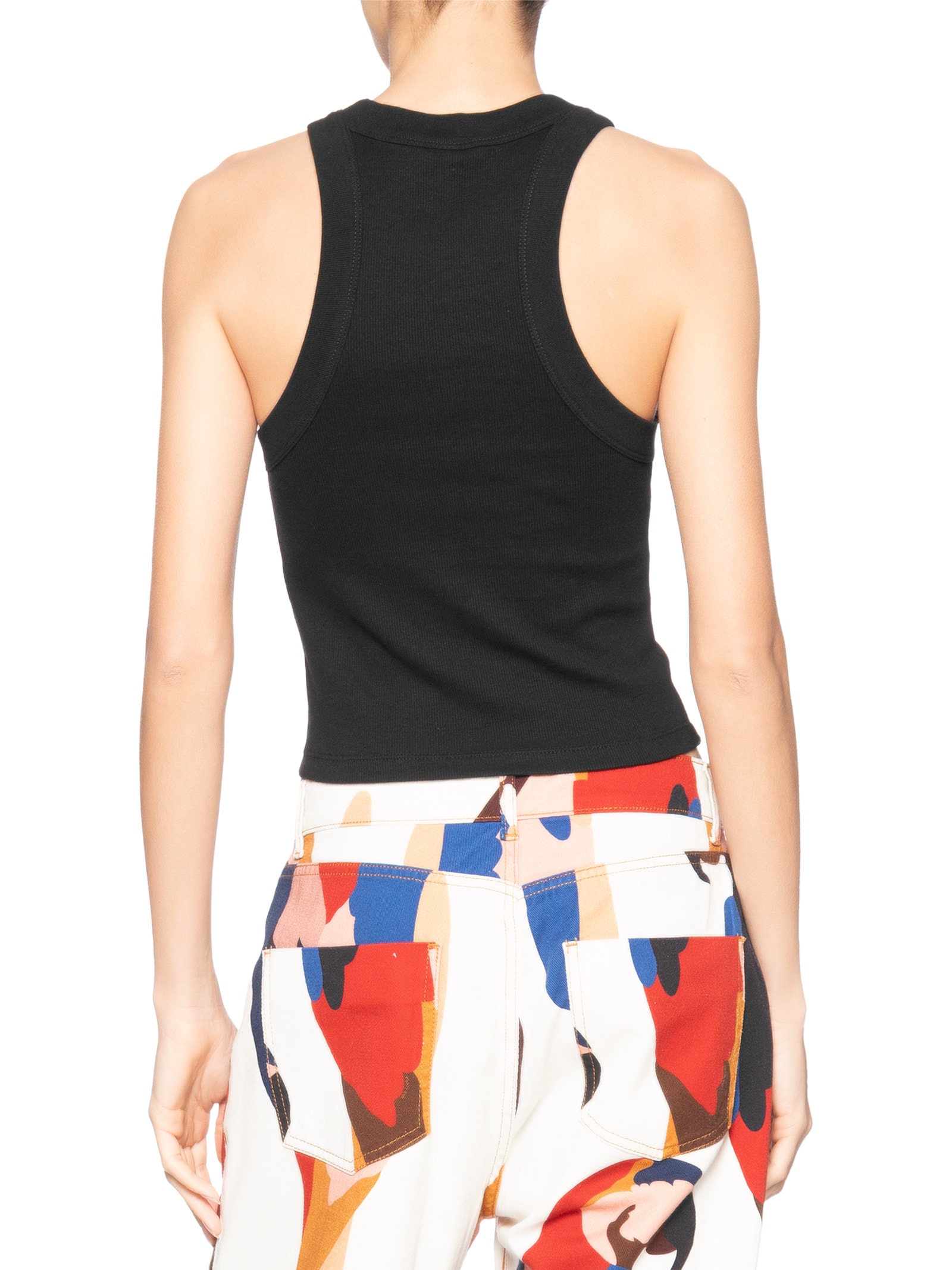Regata Feminina Cropped Bordada Coqueiro Preto Farm