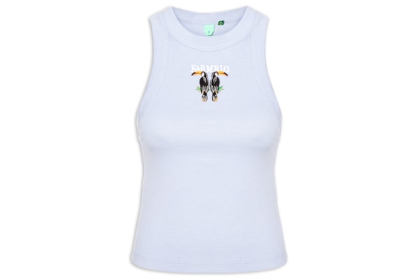 Regata Feminina Cropped Bordada Tucano - Azul