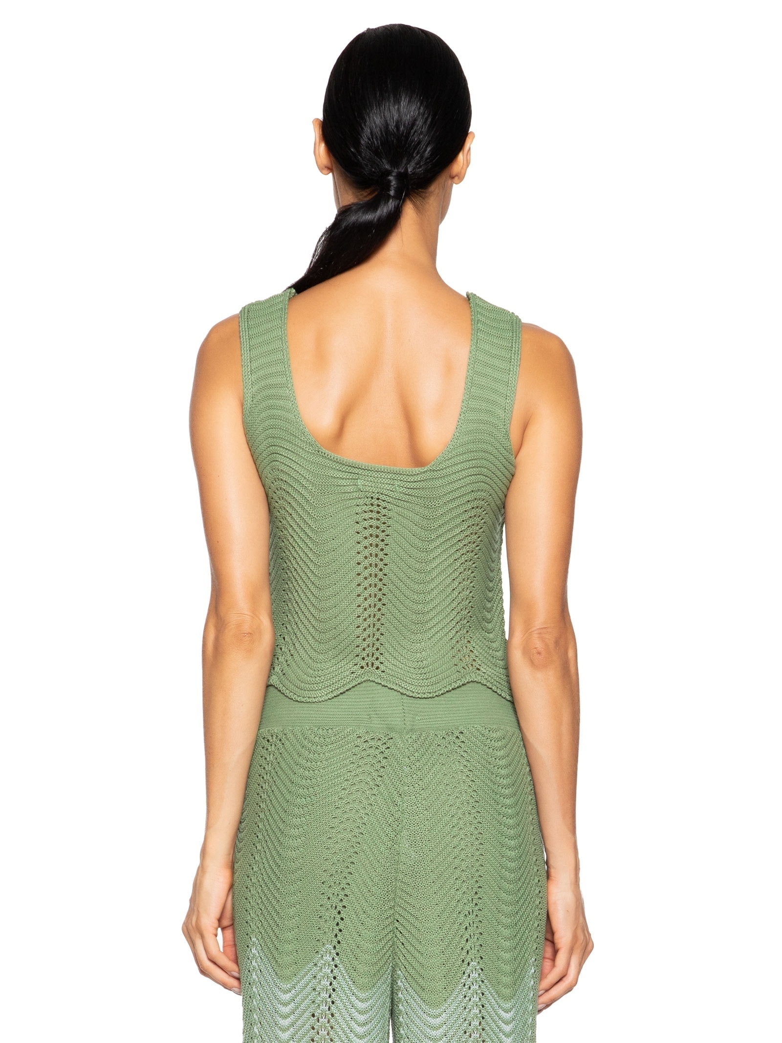 Regata Feminina Cropped Em Tricot Verde Market 33