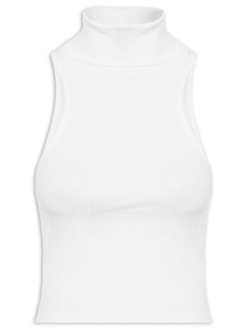 Regata Feminina Cropped Gola Bella – Branco