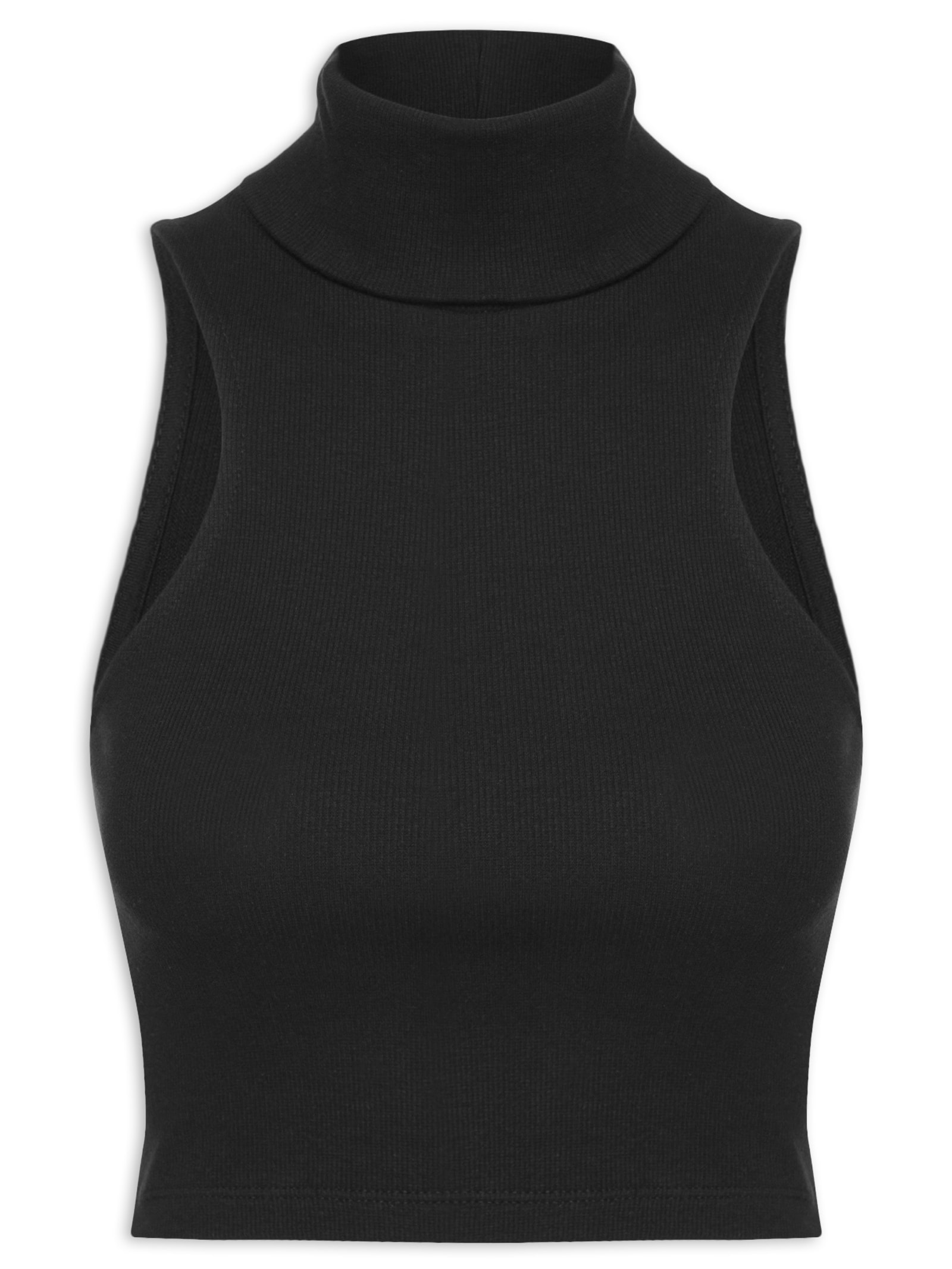 Regata Feminina Cropped Gola Bella Preto Farm