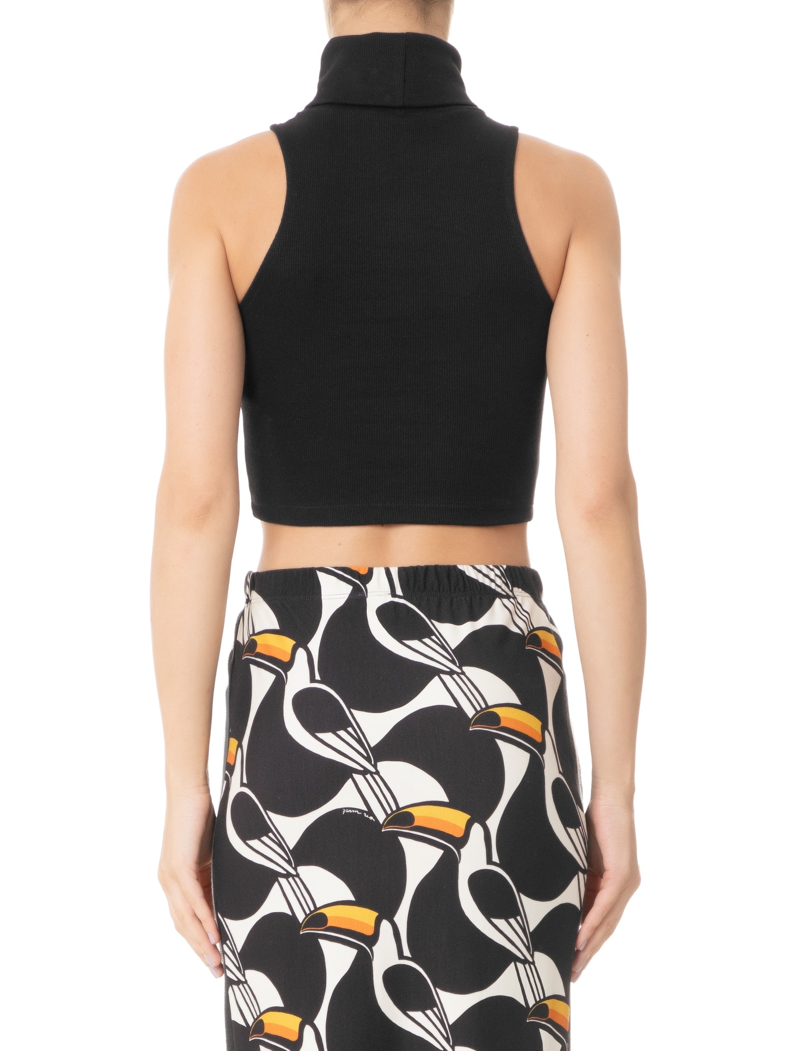 Regata Feminina Cropped Gola Bella Preto Farm