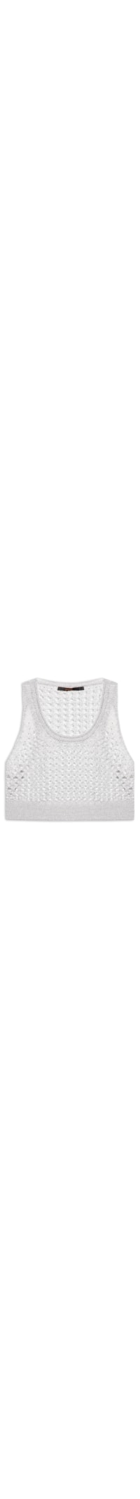 Regata Feminina Cropped Maxi Rede - Prata