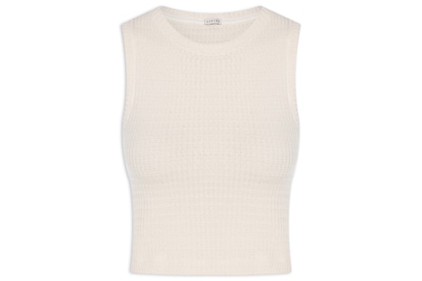 Regata Feminina Cropped Textura - Bege