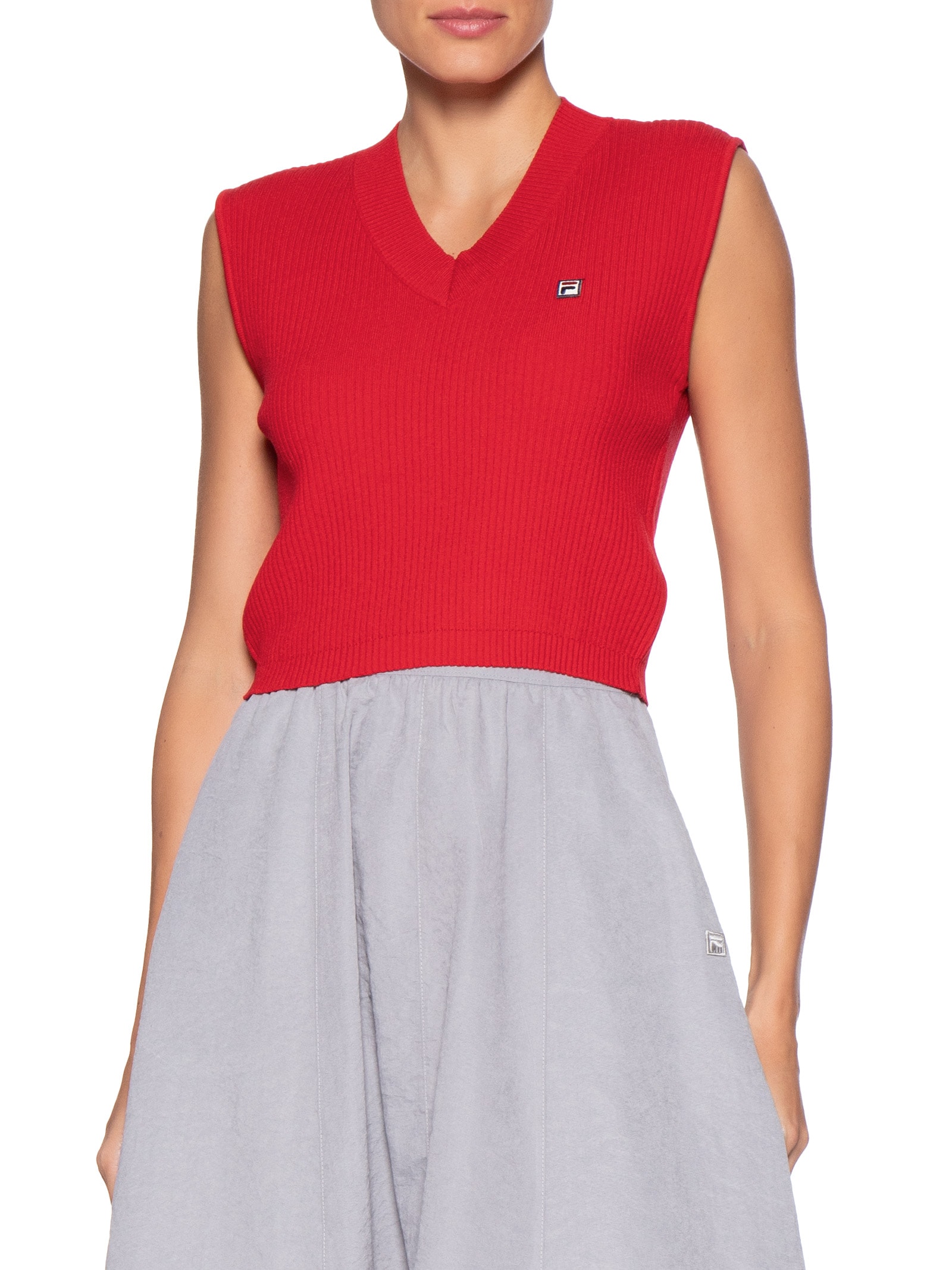 Regata Feminina Cropped Tricot Ag Vermelho Fila