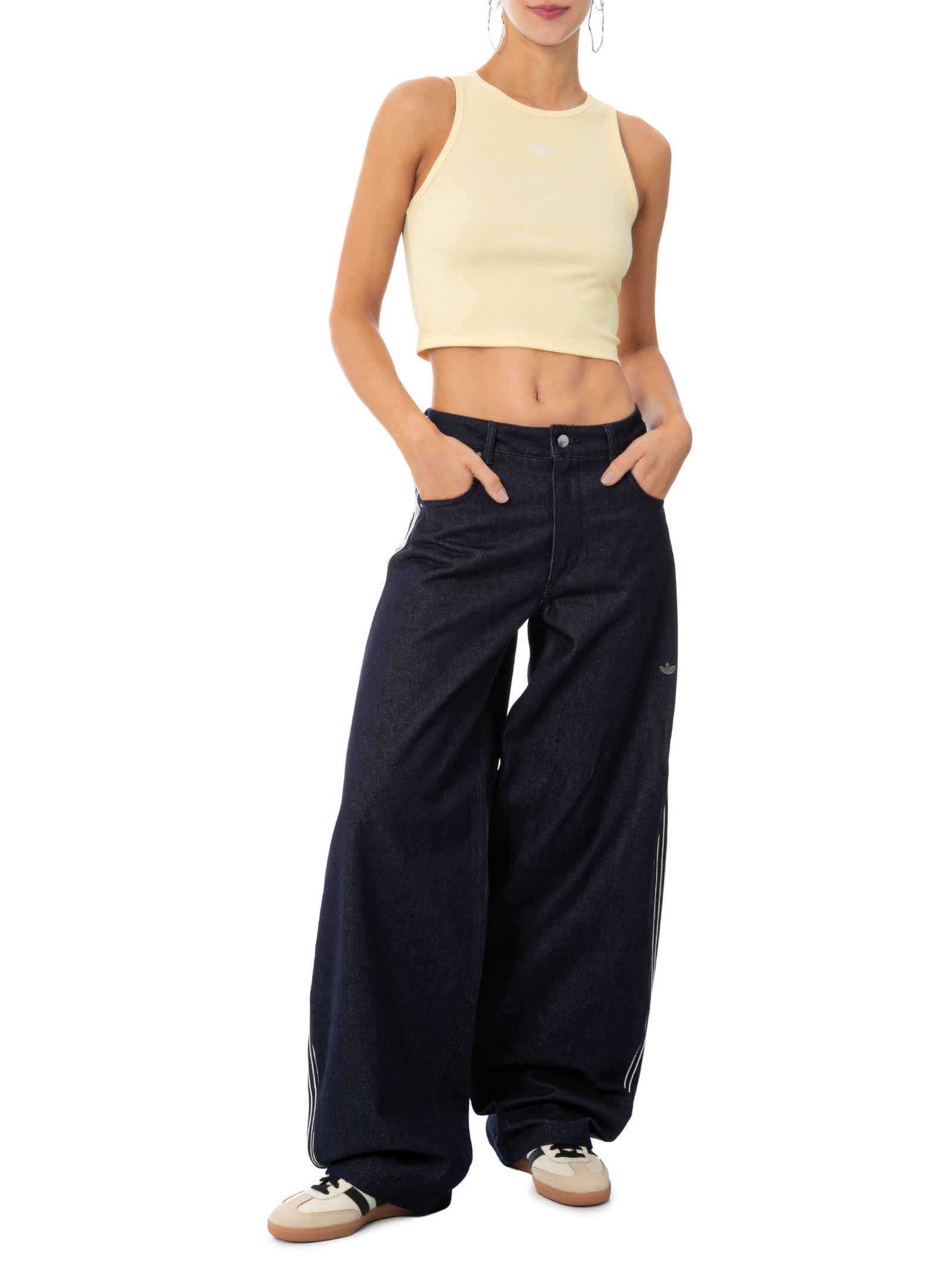 Regata Feminina Curta Trefoil Ess Bege Adidas Originals