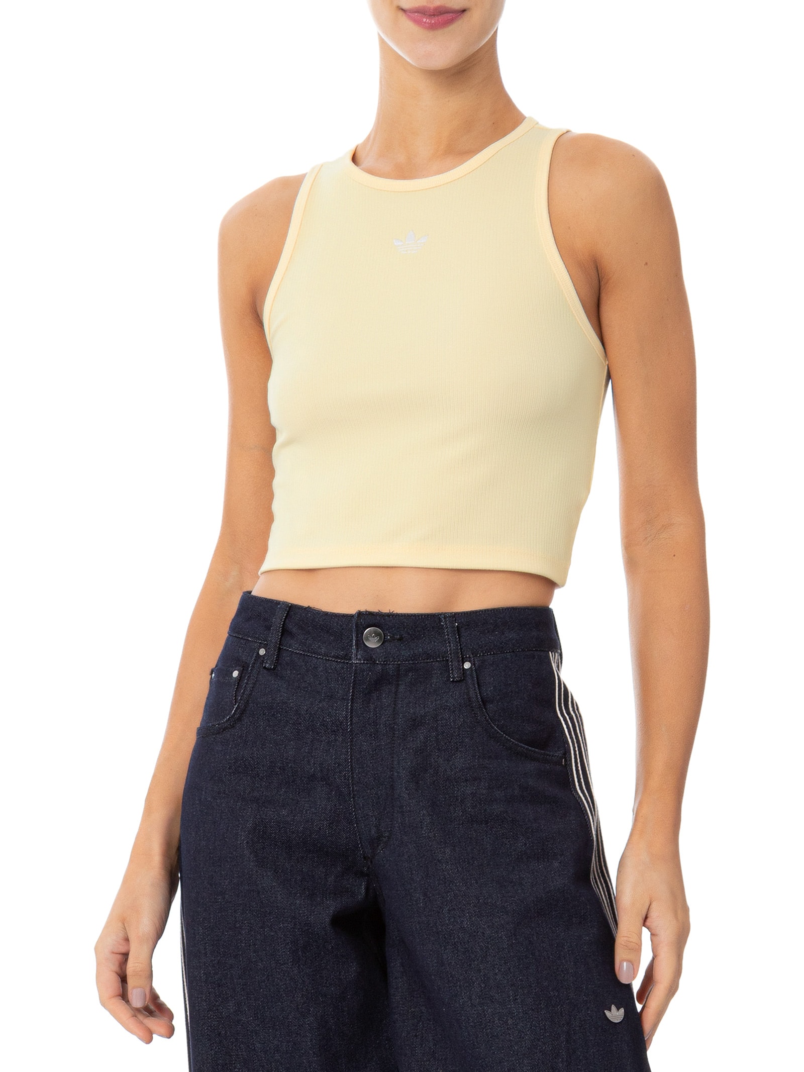 Regata Feminina Curta Trefoil Ess Bege Adidas Originals