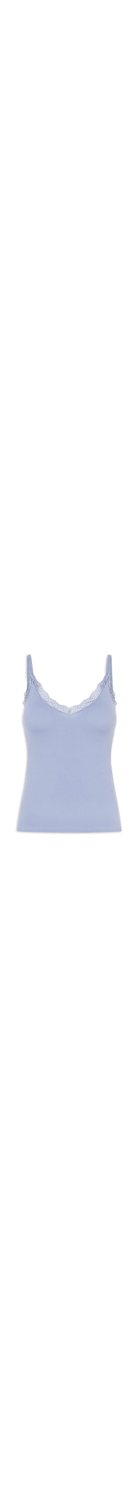 Regata Feminina De Alcinha Detalhe Renda - Azul
