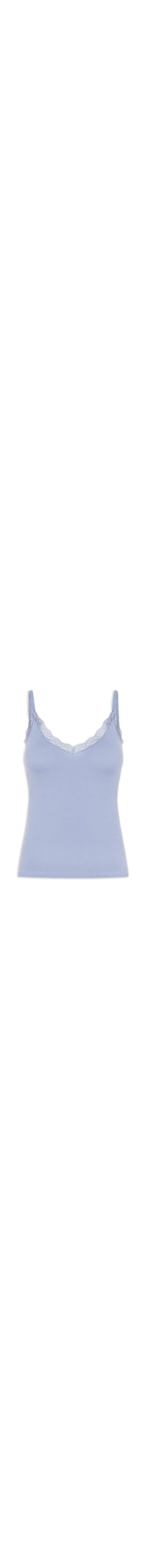 Regata Feminina De Alcinha Detalhe Renda - Azul