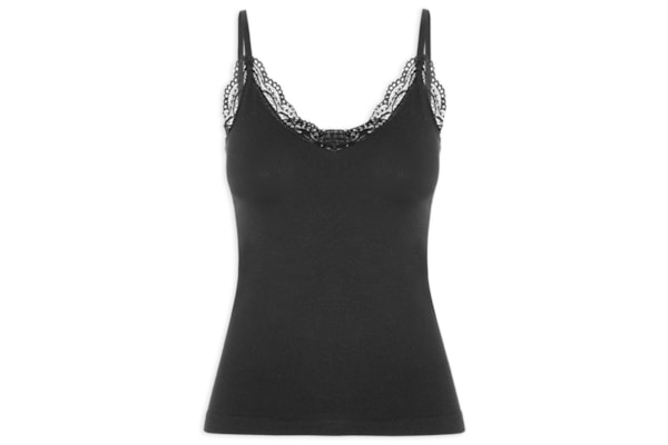 Regata Feminina De Alcinha Detalhe Renda - Preto