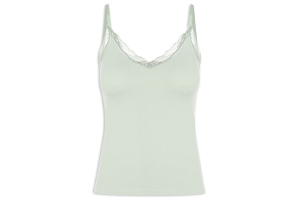 Regata Feminina De Alcinha Detalhe Renda - Verde