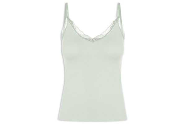 Regata Feminina De Alcinha Detalhe Renda - Verde