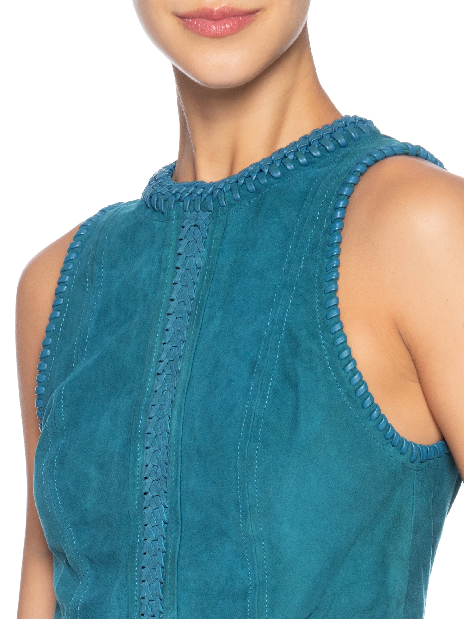 Regata Feminina De Chamois Bordada Azul Animale