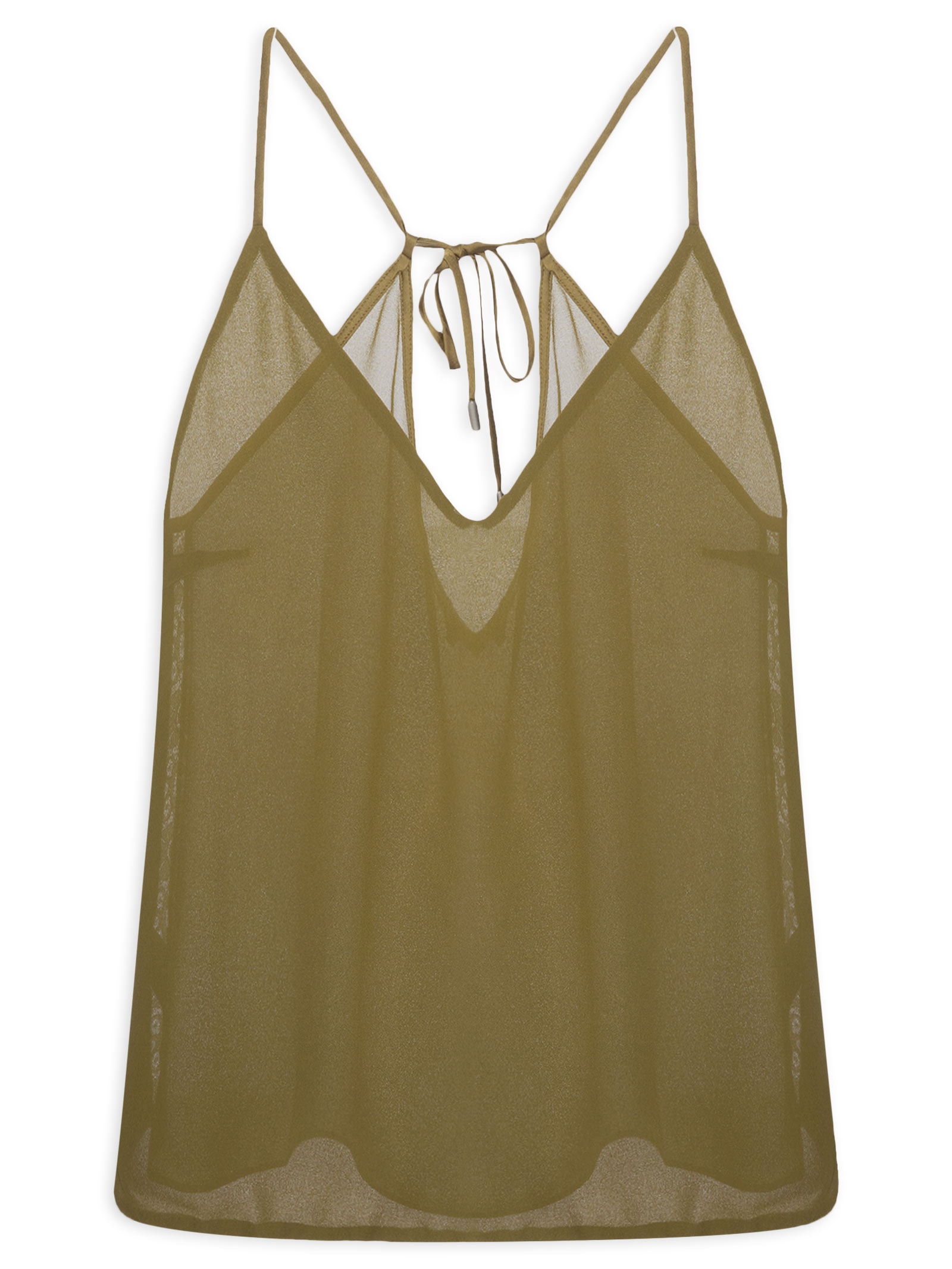 Regata Feminina De Georgette Verde Animale Jeans