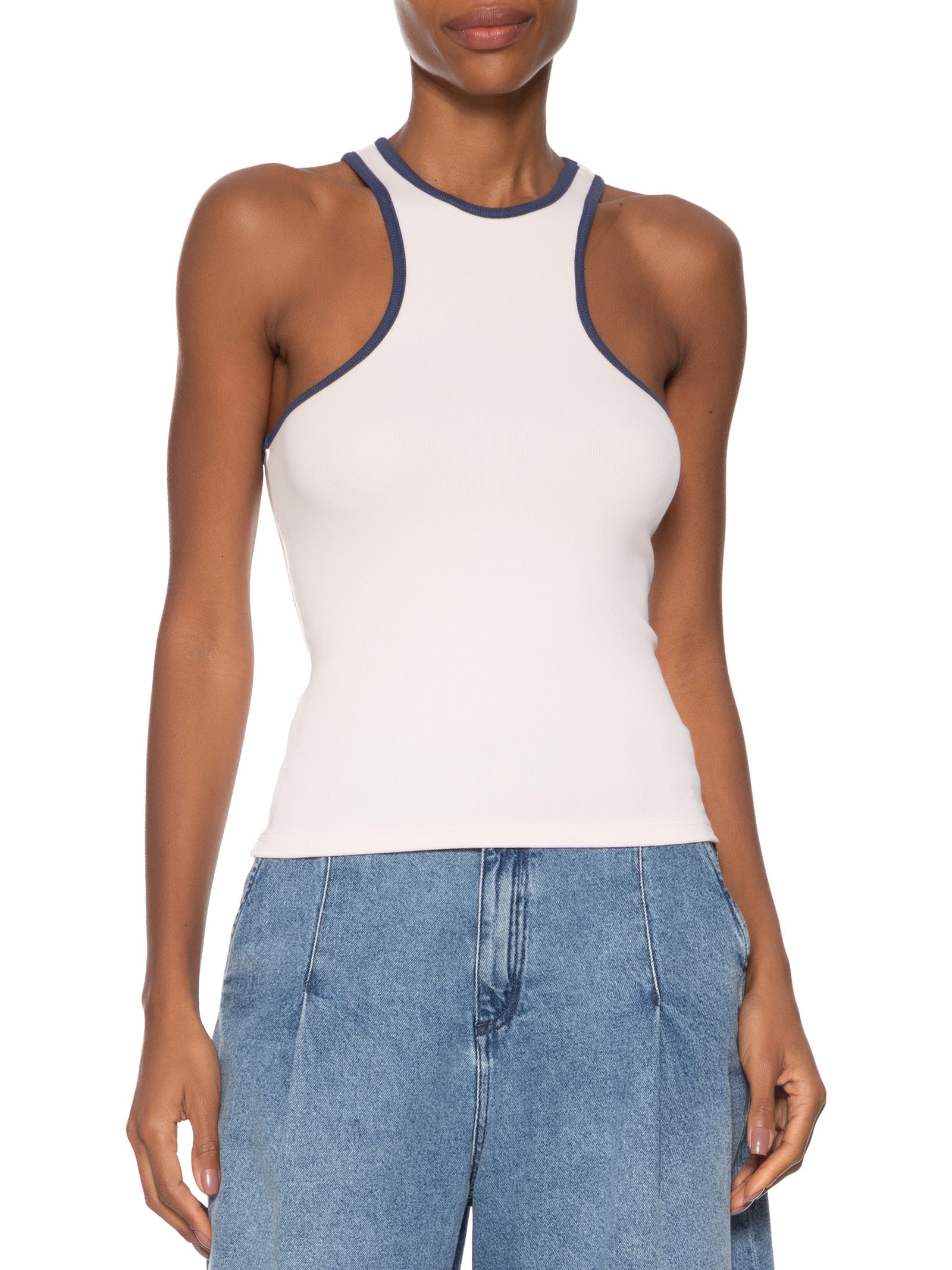 Regata Feminina de Malha Nadador Rosa Animale Jeans