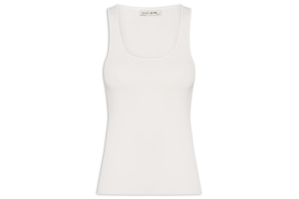 Regata Feminina De Tricot Básica - Branco