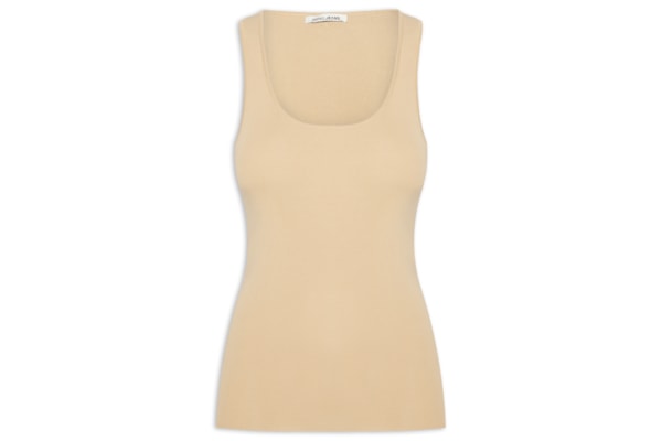 Regata Feminina de Tricot Básica – Bege