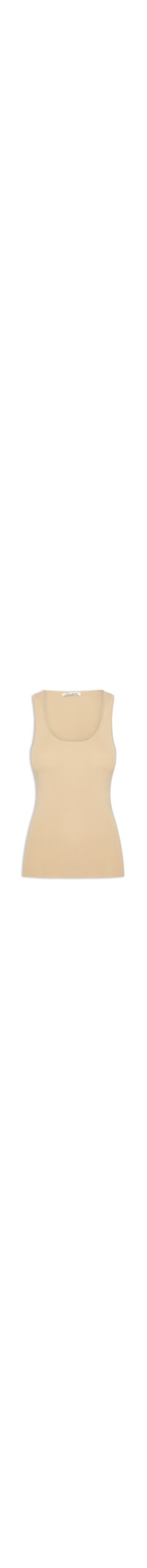 Regata Feminina de Tricot Básica – Bege