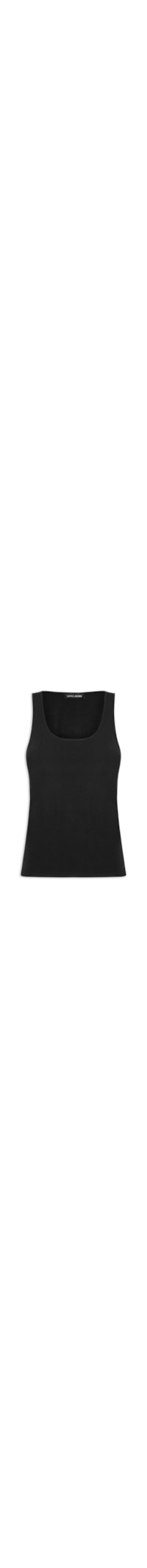 Regata Feminina de Tricot Básica – Preto