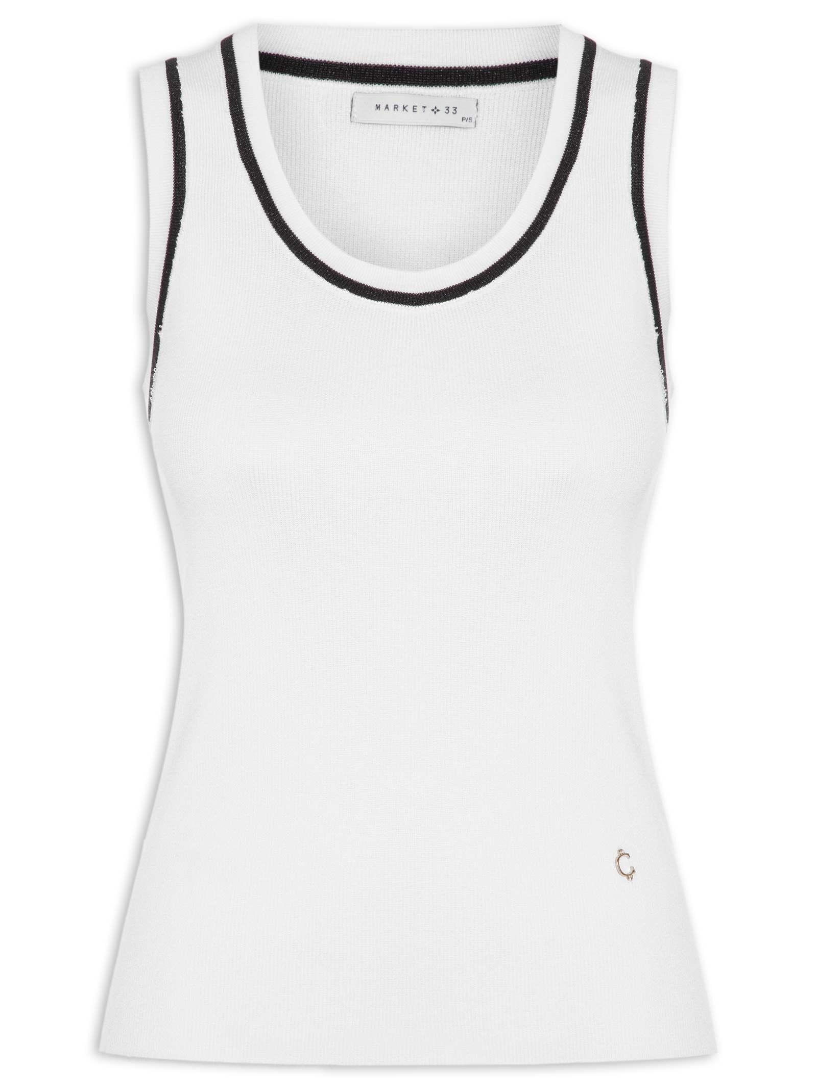 Regata Feminina De Tricot Branco Market 33
