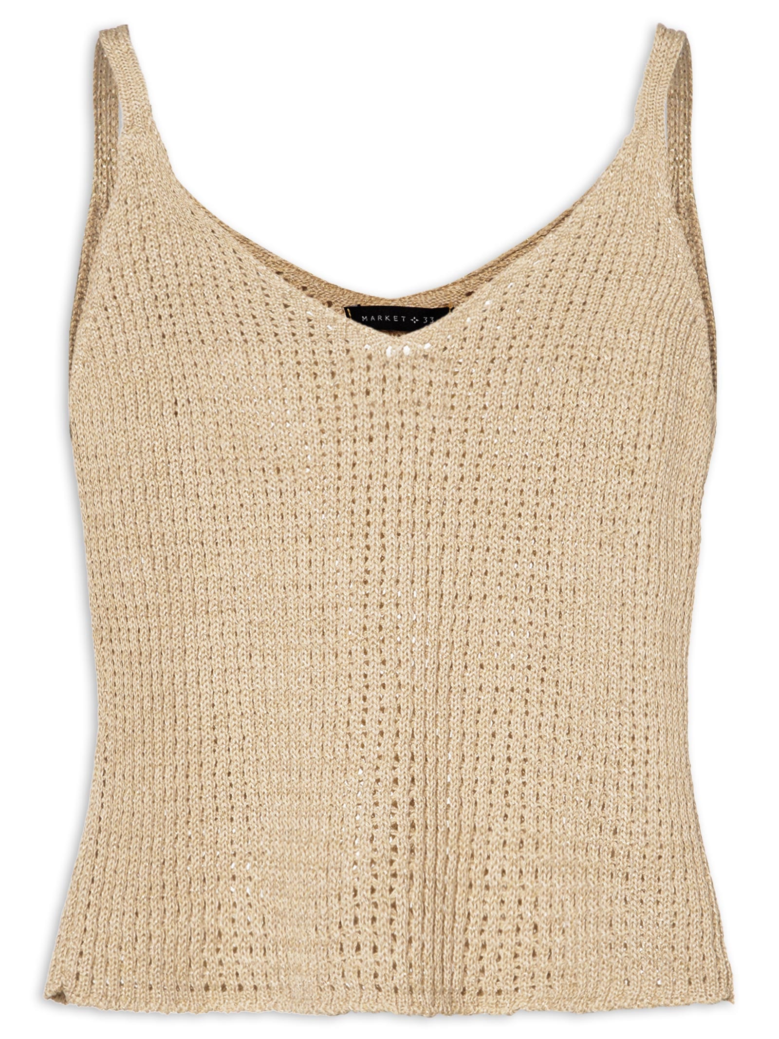 Regata Feminina De Tricot Com Lurex Bege Market 33
