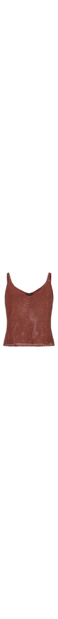 Regata Feminina De Tricot Com Lurex - Vermelho