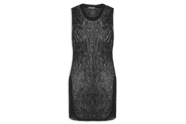 Regata Feminina De Tricot Com Transparência - Preto