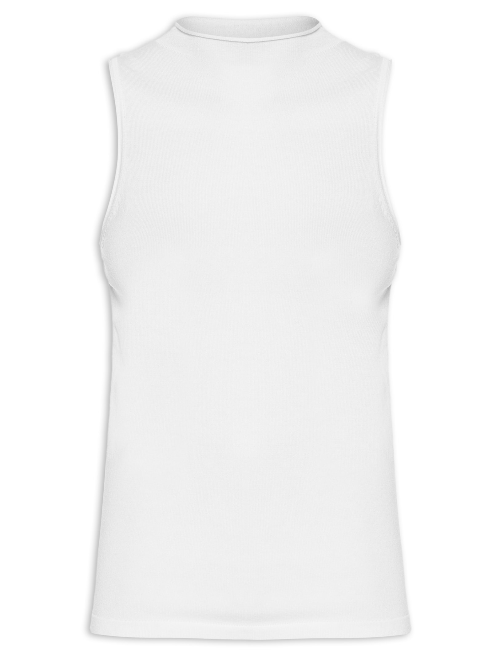 Regata Feminina De Tricot Cropped Rib Larga Branco  Animale Jeans