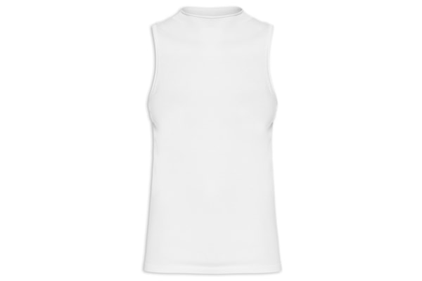 Regata Feminina De Tricot Cropped Rib Larga - Branco 