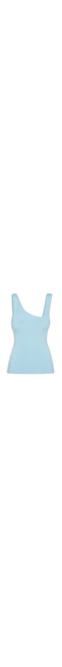 Regata Feminina De Tricot Decote Assimétrico - Azul