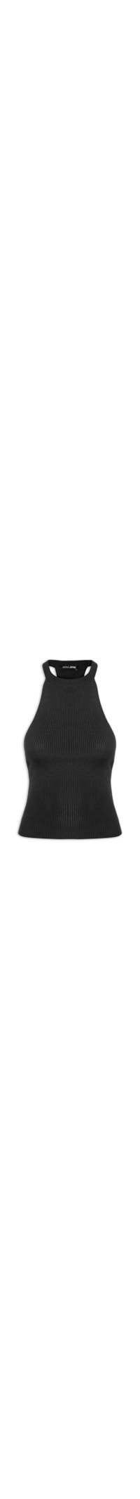 Regata Feminina de Tricot Decote Profundo Costas - Preto