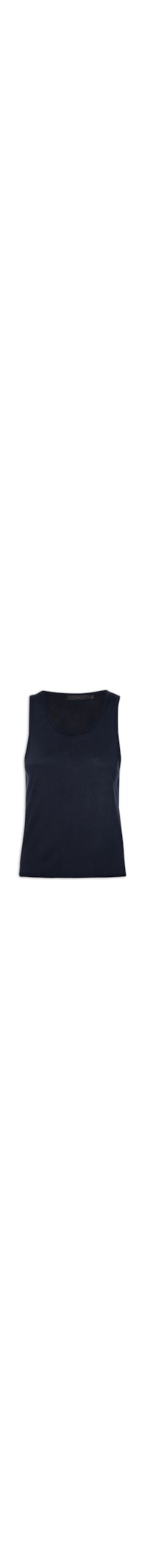 Regata Feminina De Tricot Decote U - Azul