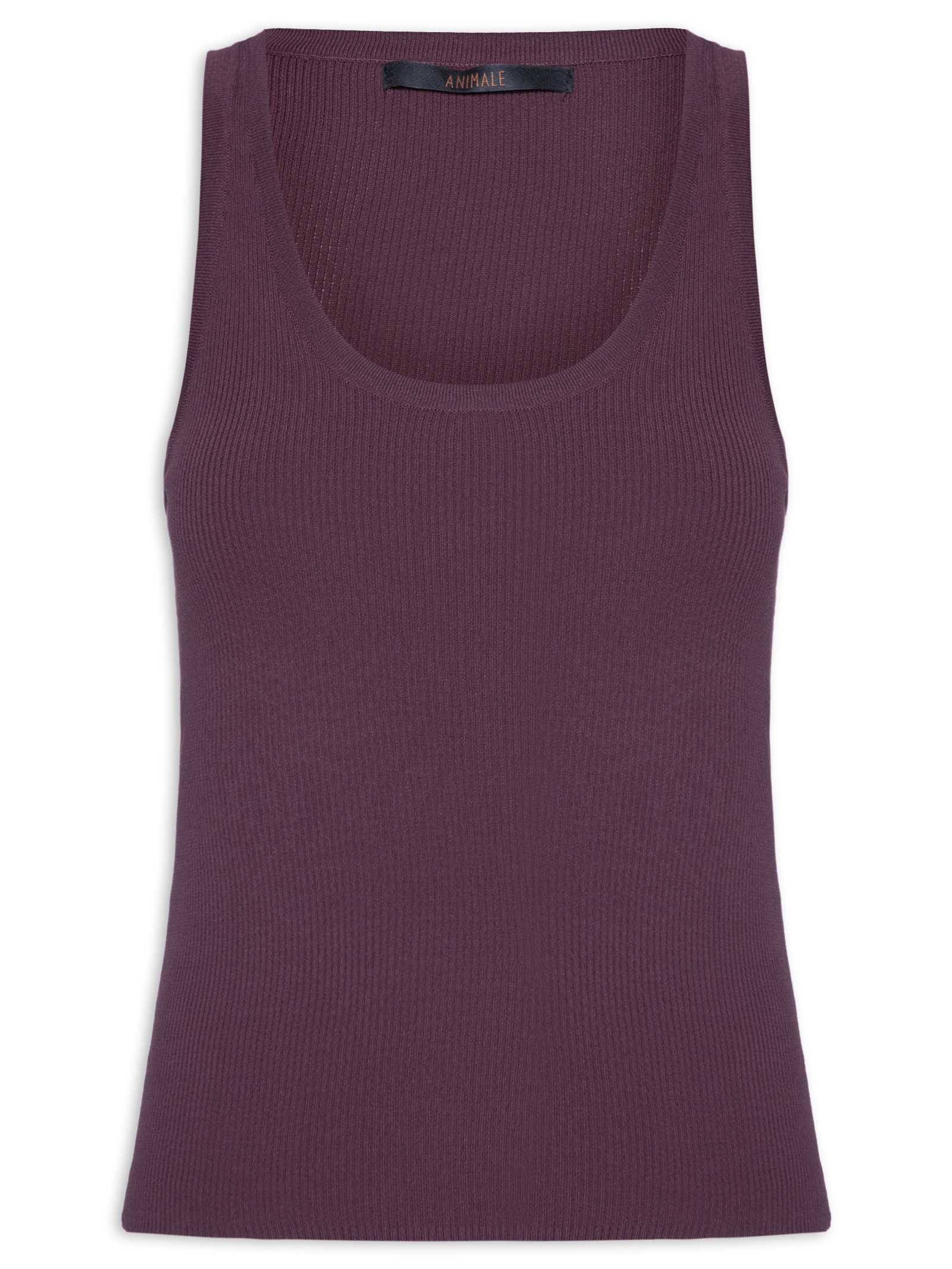 Regata Feminina De Tricot Gola U Color Vermelho Animale