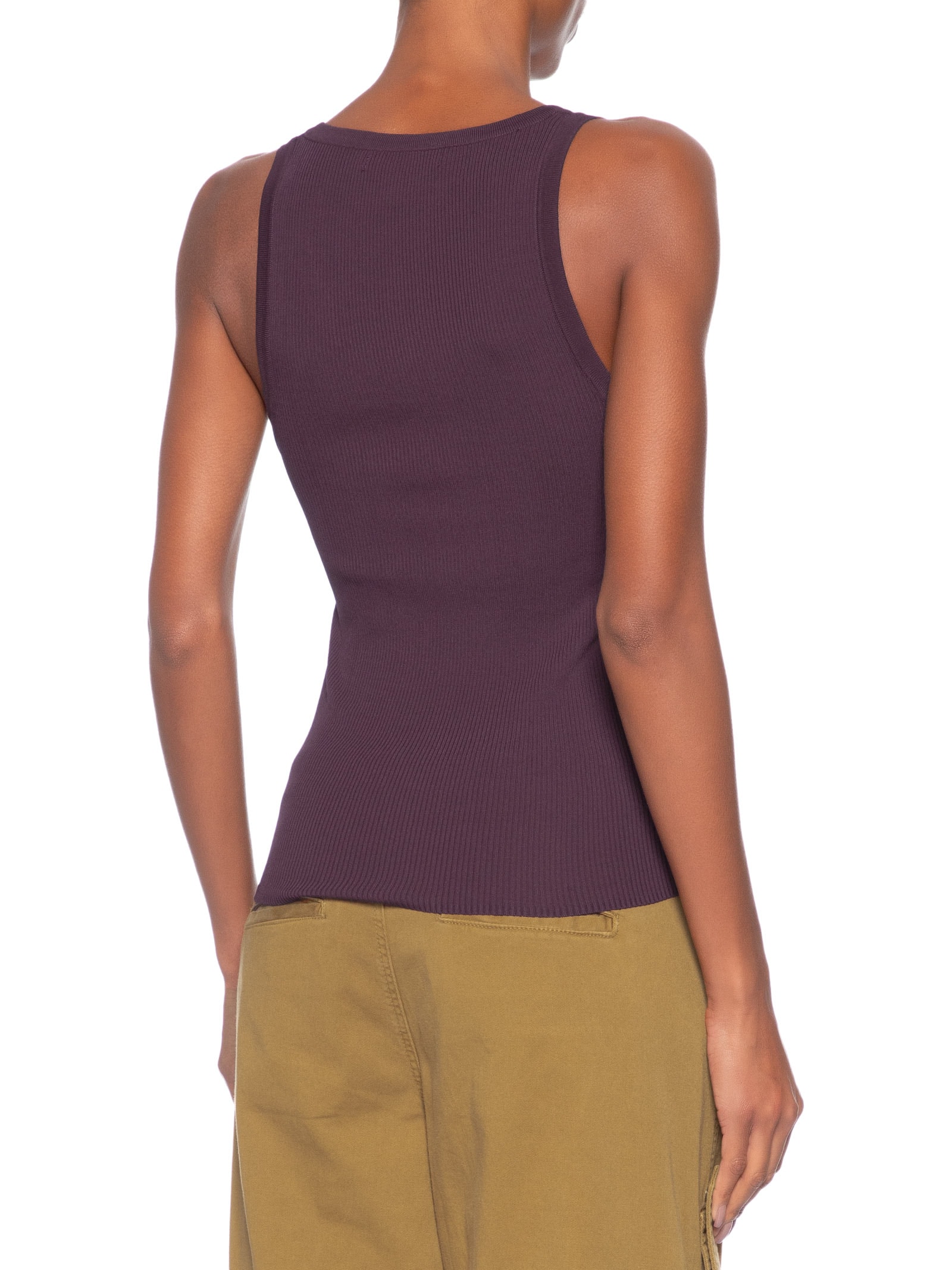 Regata Feminina De Tricot Gola U Color Vermelho Animale
