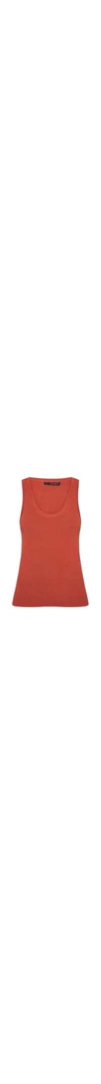 Regata Feminina de Tricot Gola U Color – Laranja