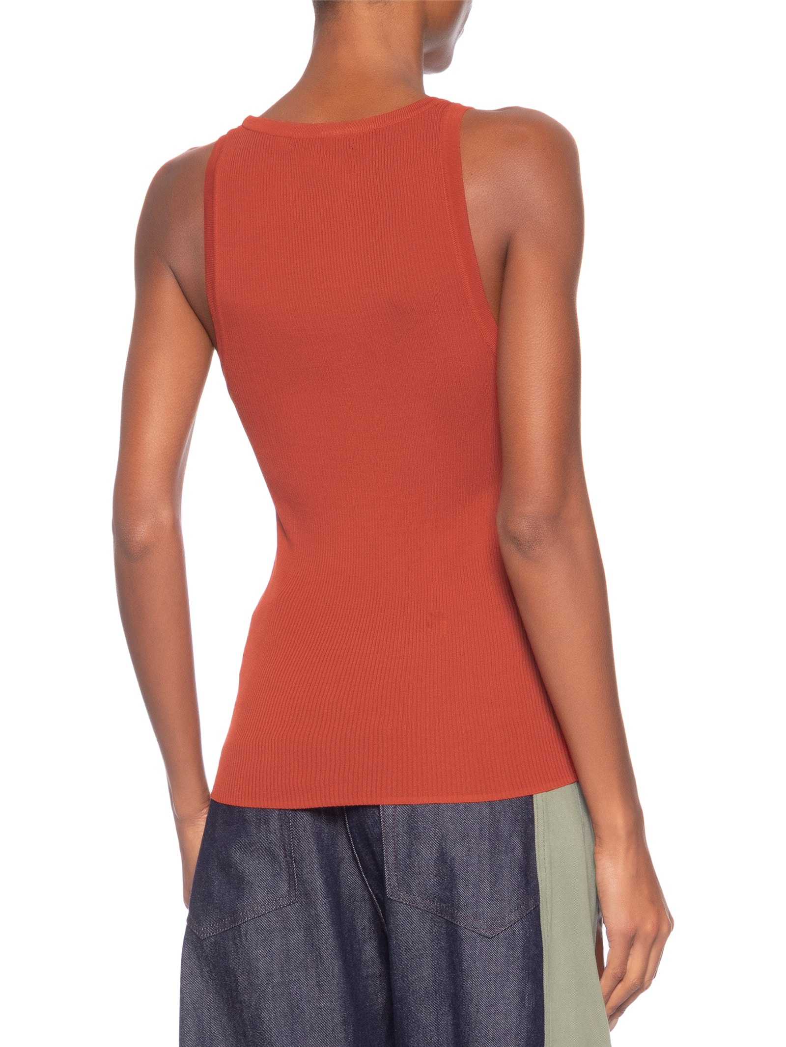 Regata Feminina de Tricot Gola U Color – Laranja Animale