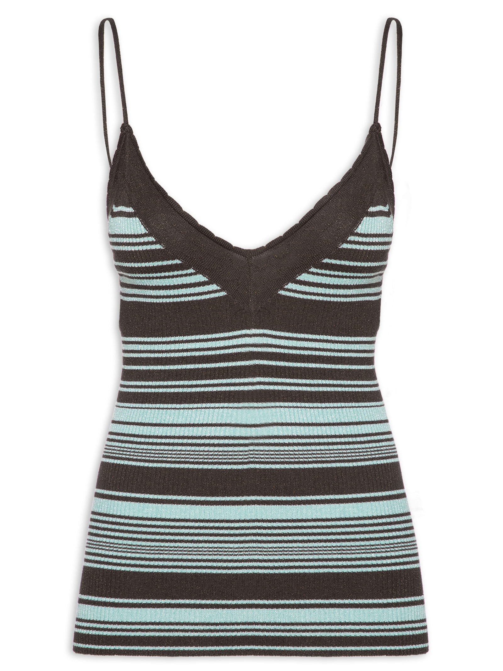 Regata Feminina De Tricot Listra Bicolor Com Lure Marrom Animale