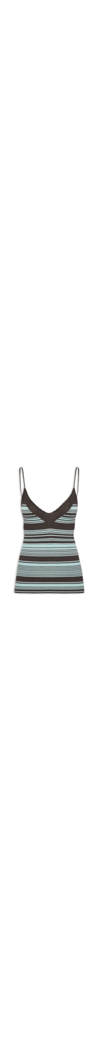 Regata Feminina De Tricot Listra Bicolor Com Lure - Marrom