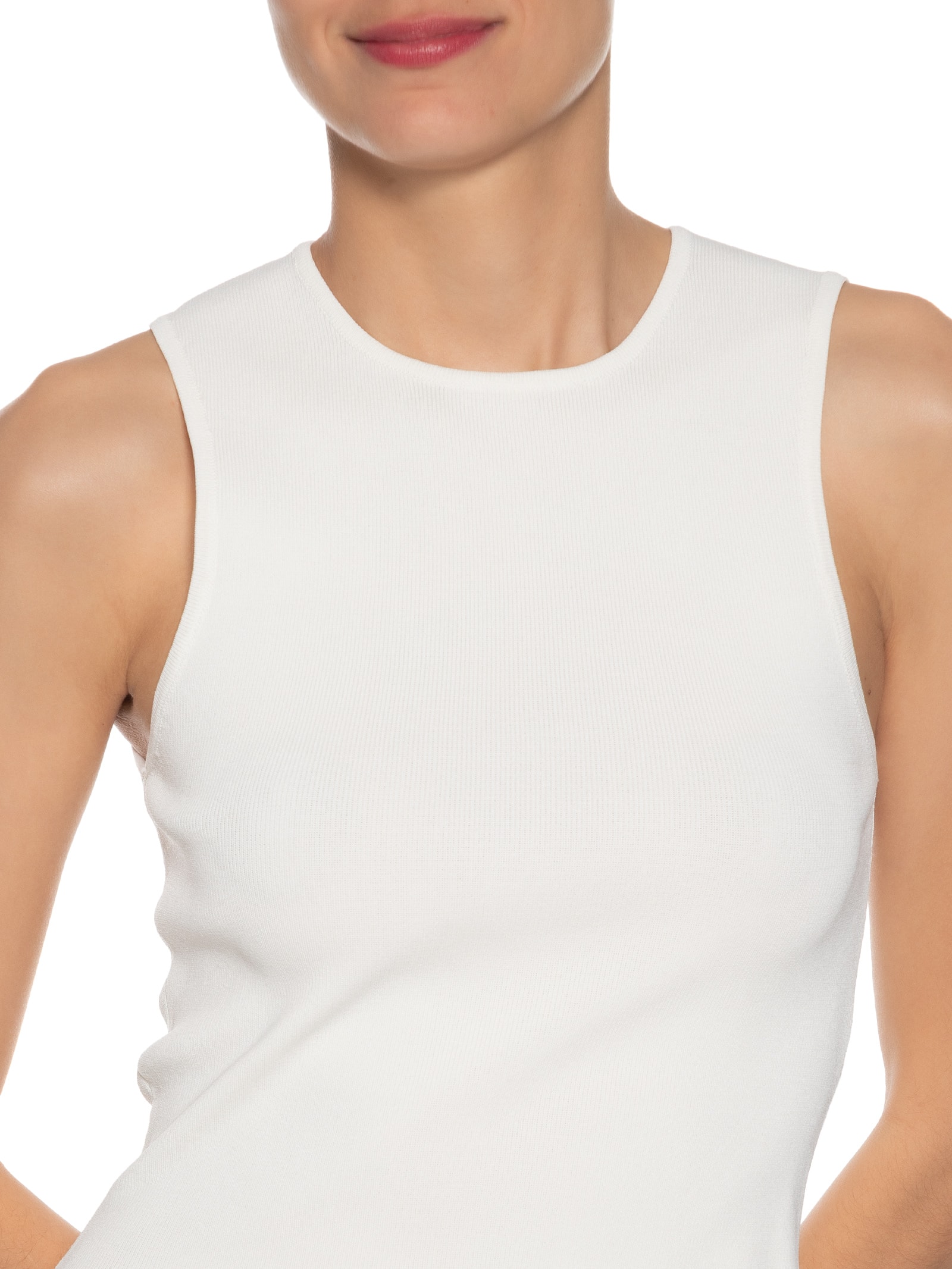 Regata Feminina De Tricot Onda Frente Branco Animale Jeans