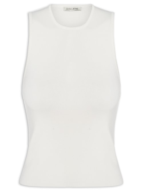 Regata Feminina De Tricot Onda Frente – Branco