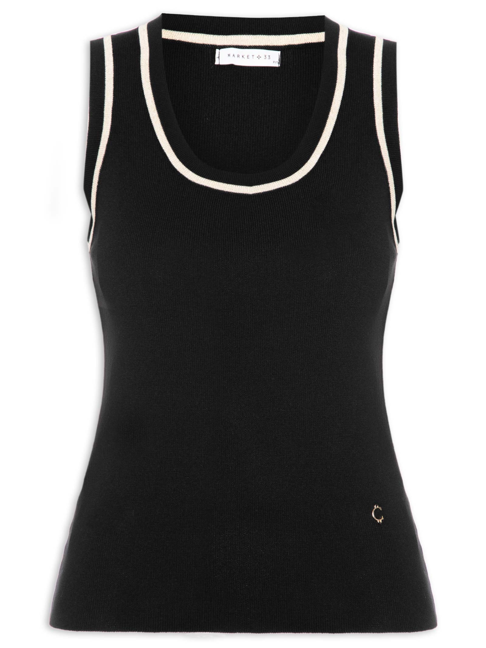 Regata Feminina De Tricot Preto Market 33
